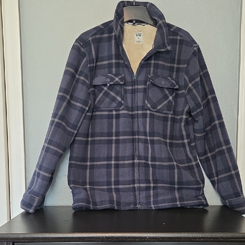 Men's Navy Plaid Shirt Jacket NWOT